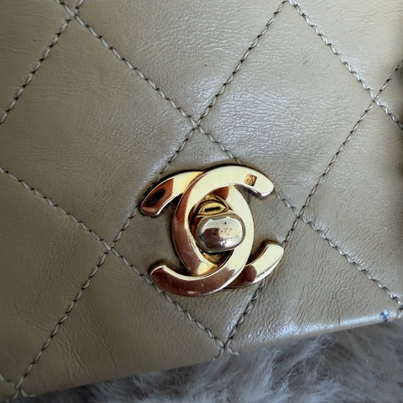 CHANEL Beige Mini Quilted Crossbody Bag - Picture 8 of 17